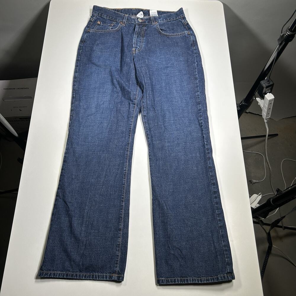 Vintage Lucky Brand Jeans Womens 29x30 Dungarees Wide Leg Flare Y2K Low Rise USA
